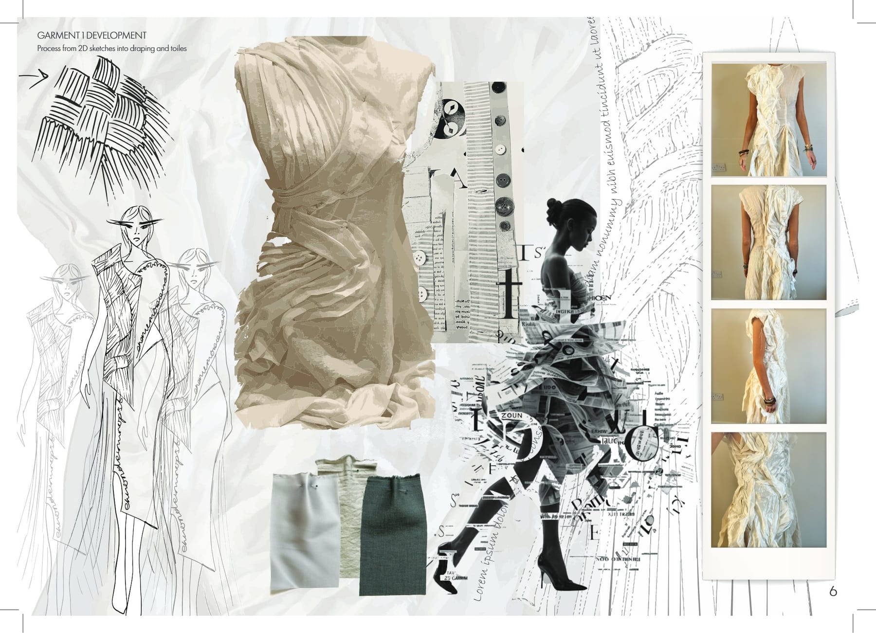 Portfolio page 7. Garment one development.