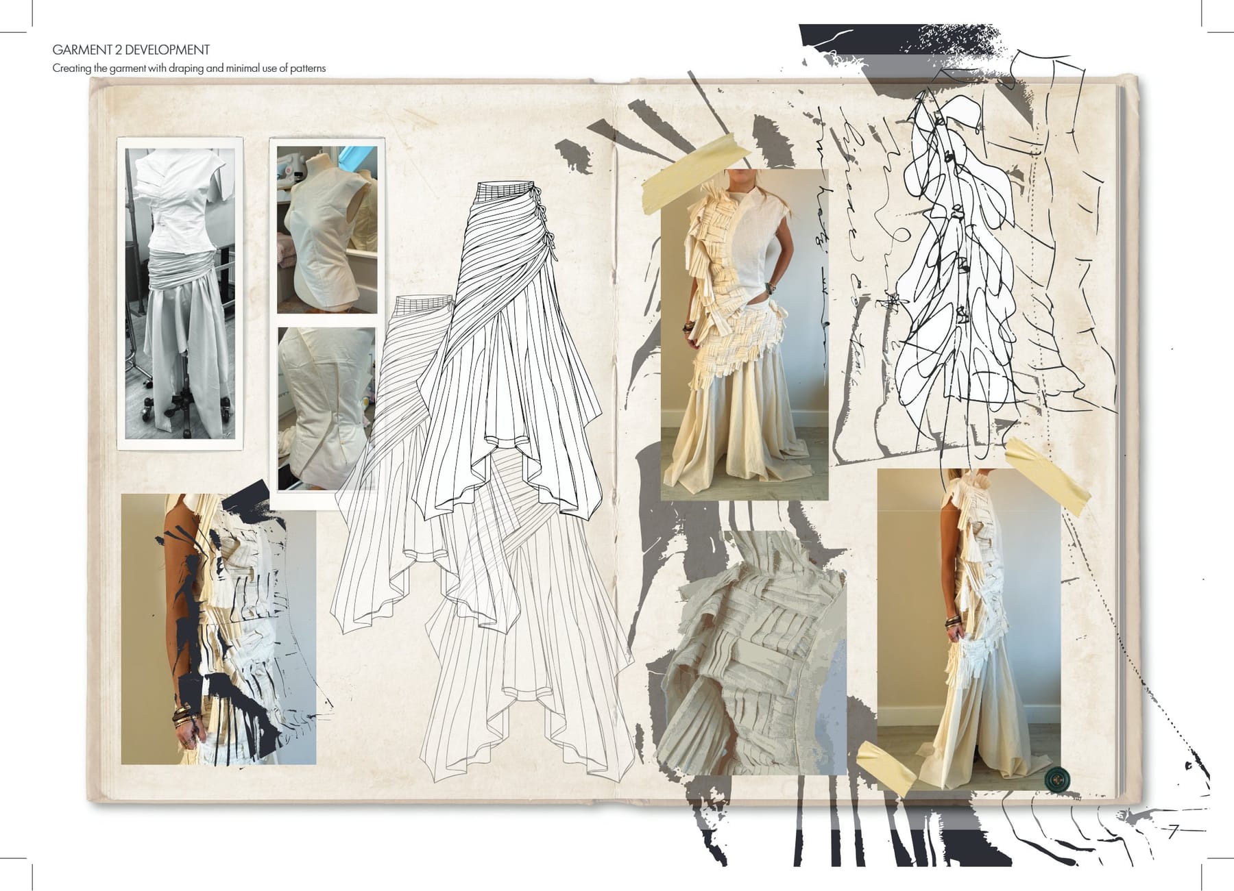 Portfolio page 8. Garment two development.