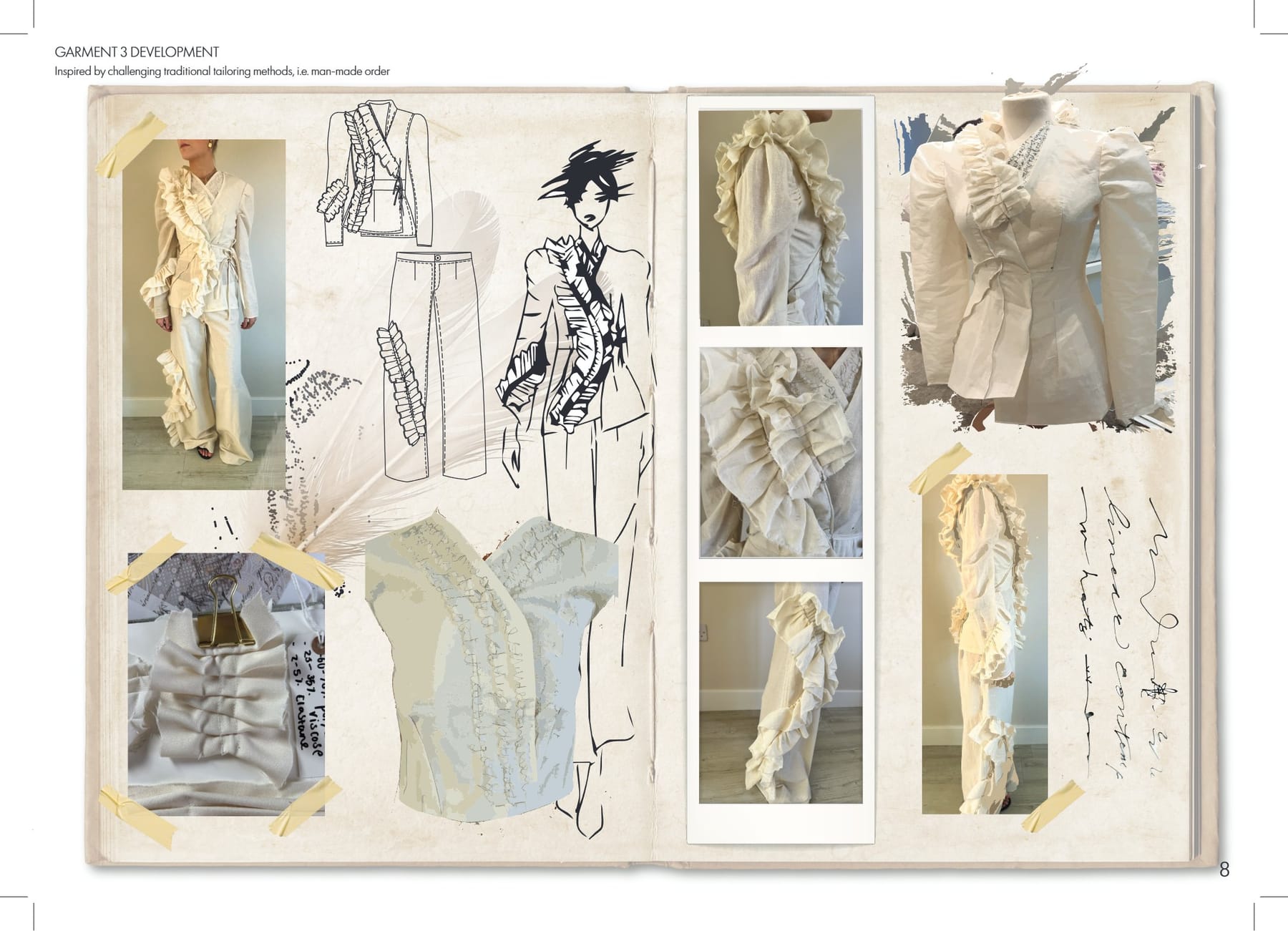 Portfolio page 9. Garment three development.